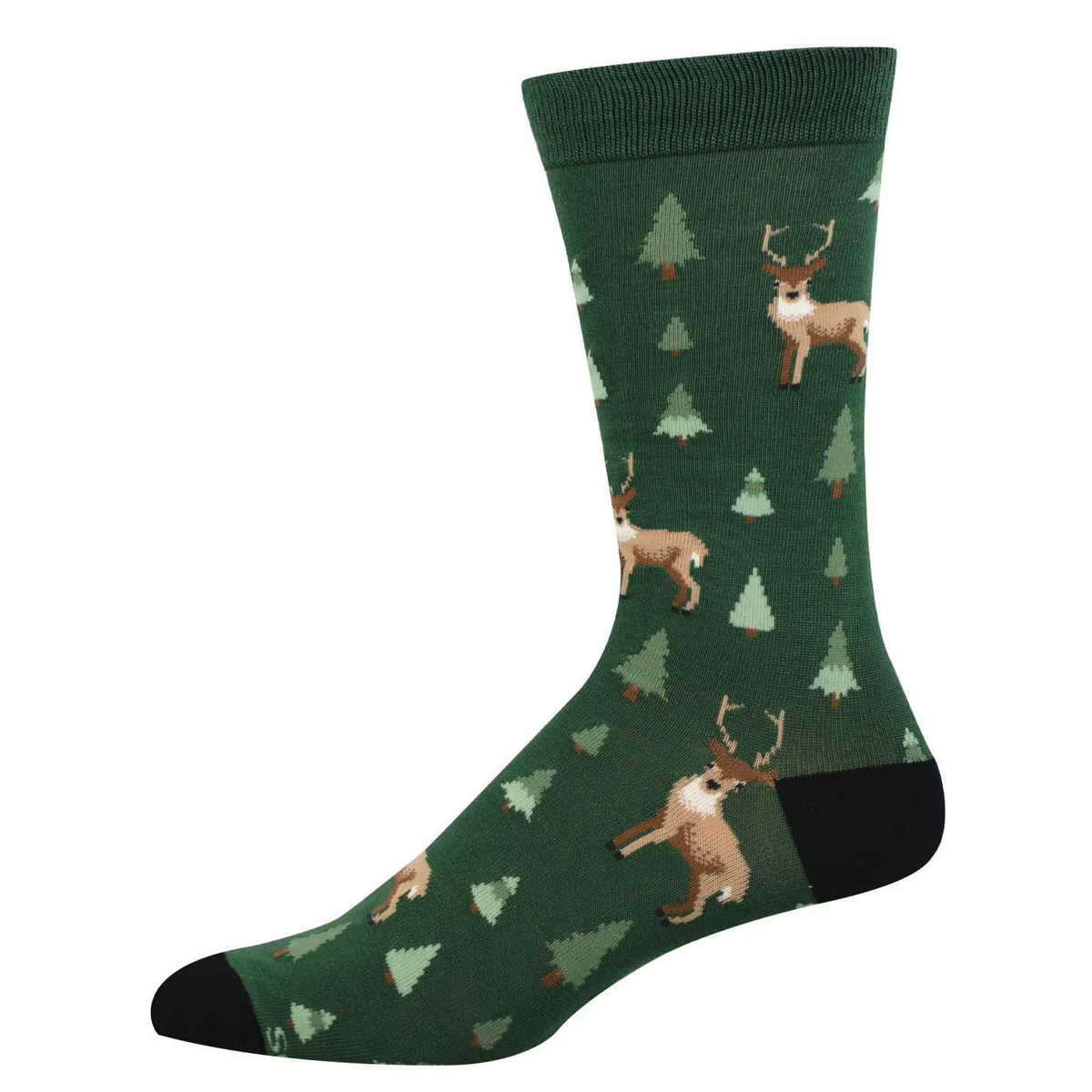 DEER IN THE TREES MEN'S BAMBOO CREW SOCKS