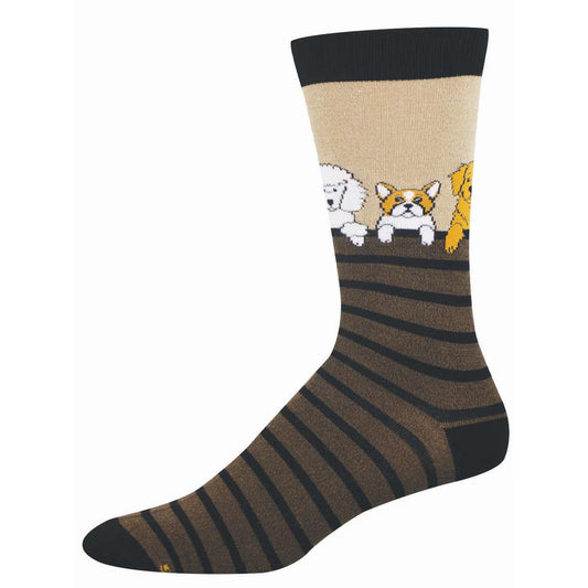 DOG GONE STRIPES MEN'S BAMBOO CREW SOCKS