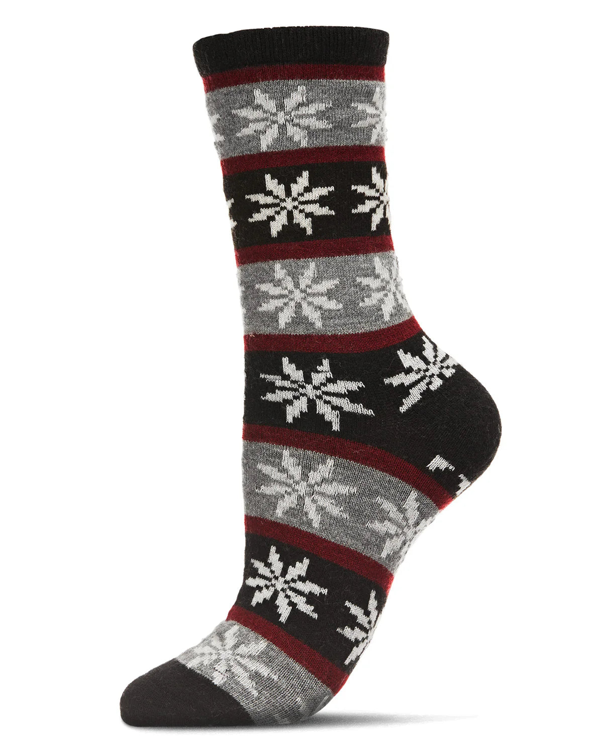 WOMEN'S SOFT SNOWFLAKE FAIR ISLE CASHMERE BLEND CREW SOCKS