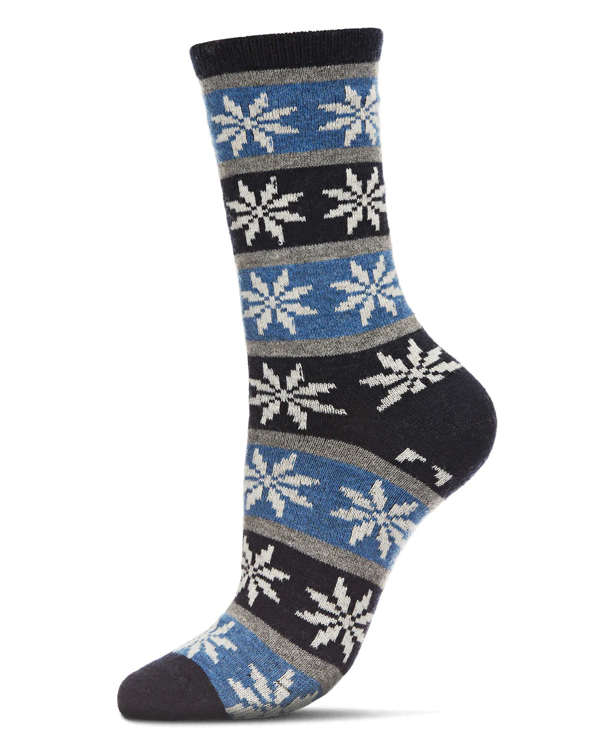 WOMEN'S SOFT SNOWFLAKE FAIR ISLE CASHMERE BLEND CREW SOCKS