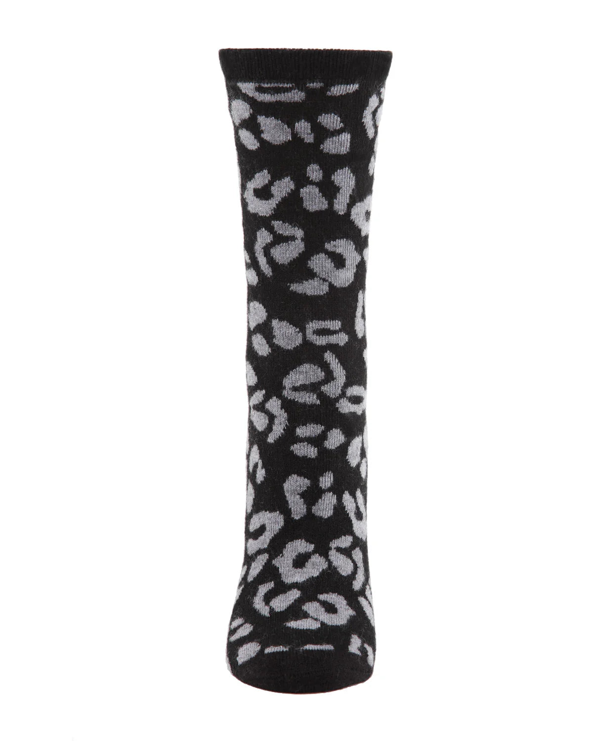 WOMEN'S SOFT LEOPARD ANIMAL PRINT CASHMERE BLEND CREW SOCKS