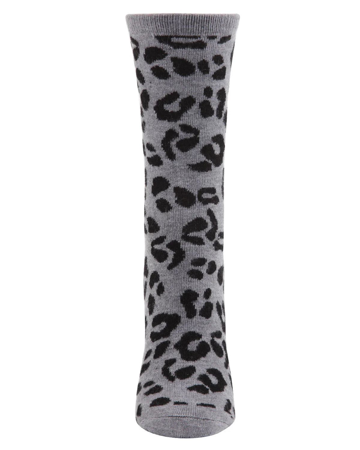 WOMEN'S SOFT LEOPARD ANIMAL PRINT CASHMERE BLEND CREW SOCKS