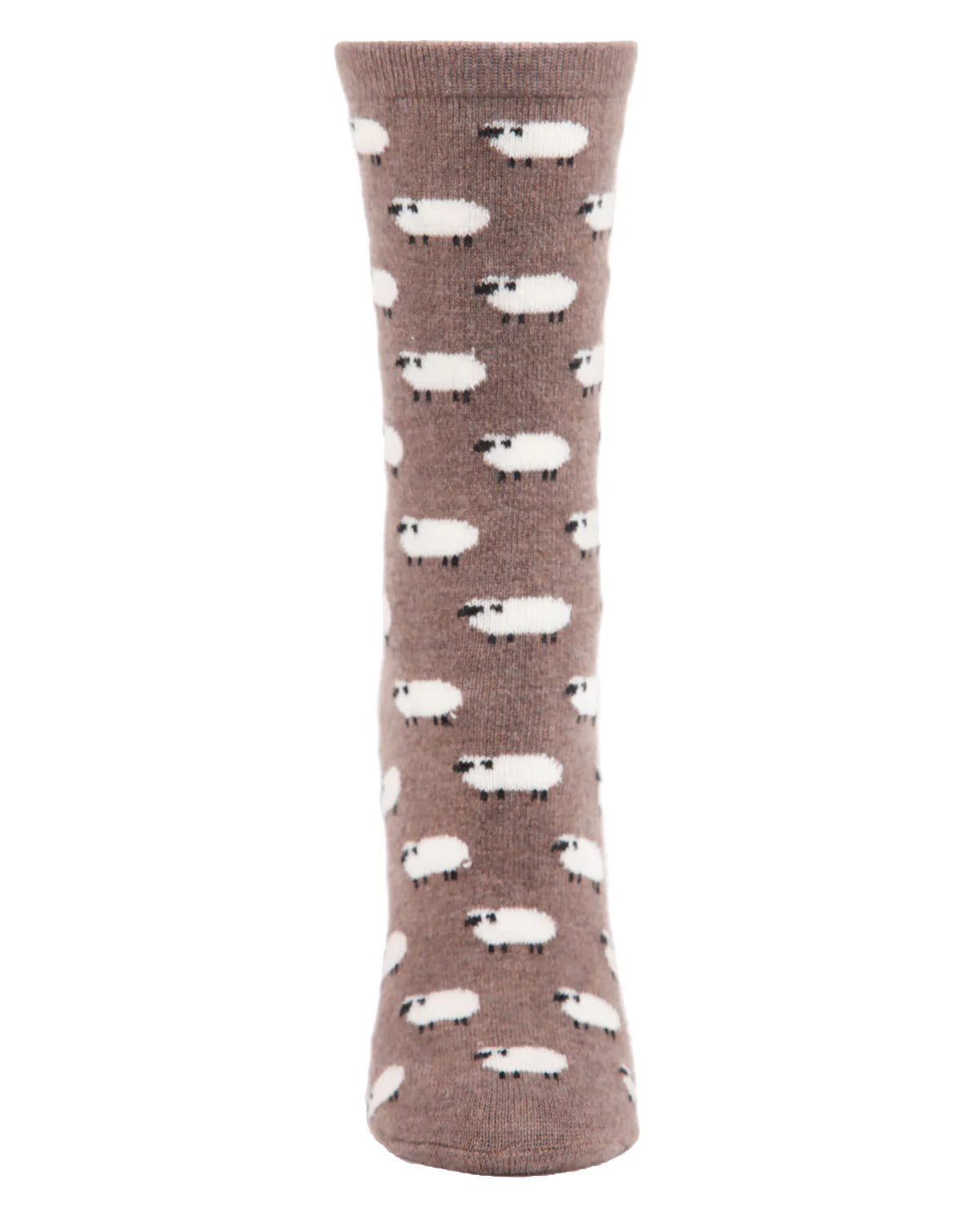 WOMEN'S SOFT WHITE SHEEP CASHMERE BLEND CREW SOCKS