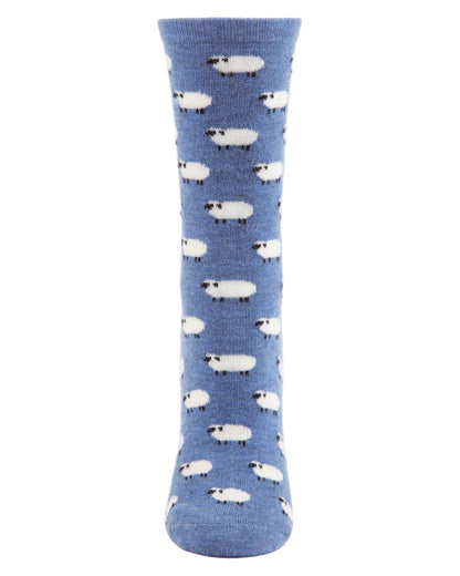 WOMEN'S SOFT WHITE SHEEP CASHMERE BLEND CREW SOCKS