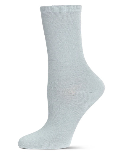 WOMEN'S SOLID SOFT FLAT KNIT CASHMERE BLEND CREW SOCK