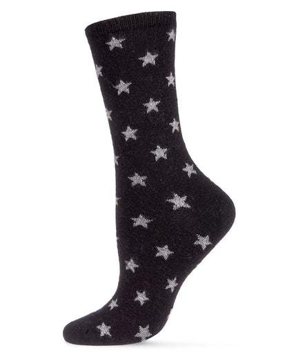 WOMEN'S SOFT STARS CASHMERE BLEND CREW SOCKS