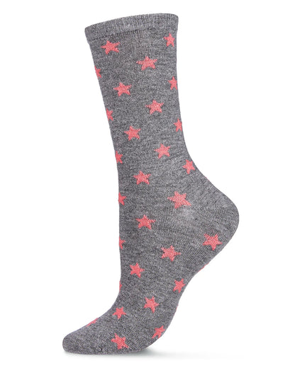 WOMEN'S SOFT STARS CASHMERE BLEND CREW SOCKS