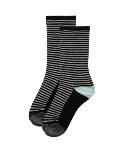 2 PAIR DIABETIC DOTS/STRIPES HALF CUSHION BAMBOO CREW SOCKS