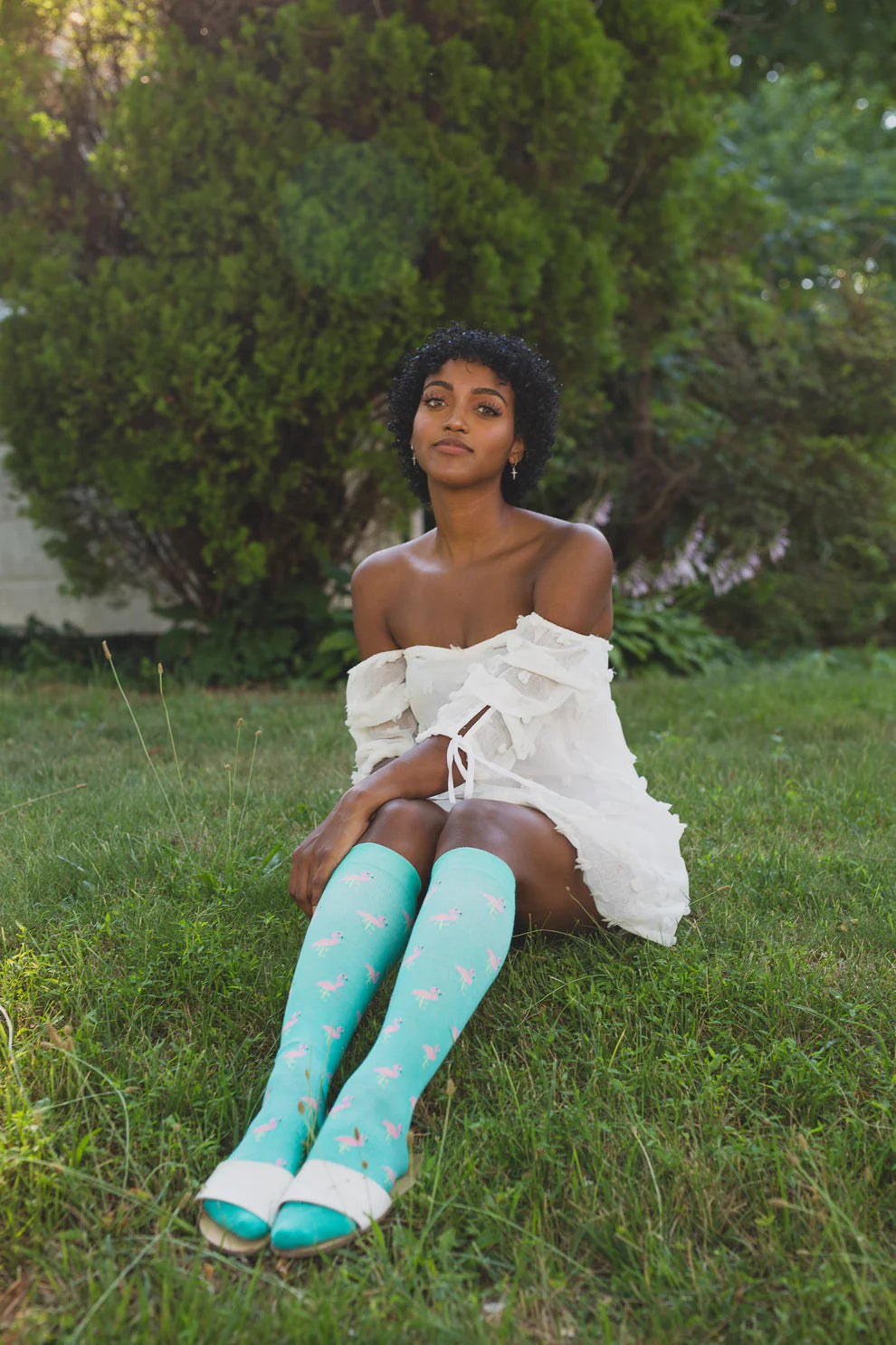 Fancy Flamingo Bamboo Blend 8-15mmHg Graduated Compression Socks