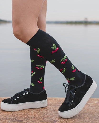 Women's Very Cherry Bamboo Blend 8-15mmHg Graduated Compression Socks