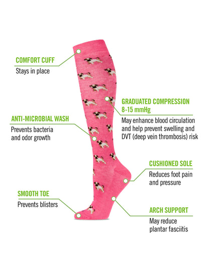 Women's Pretty Pups Bamboo Blend 8-15mmHg Graduated Compression Socks