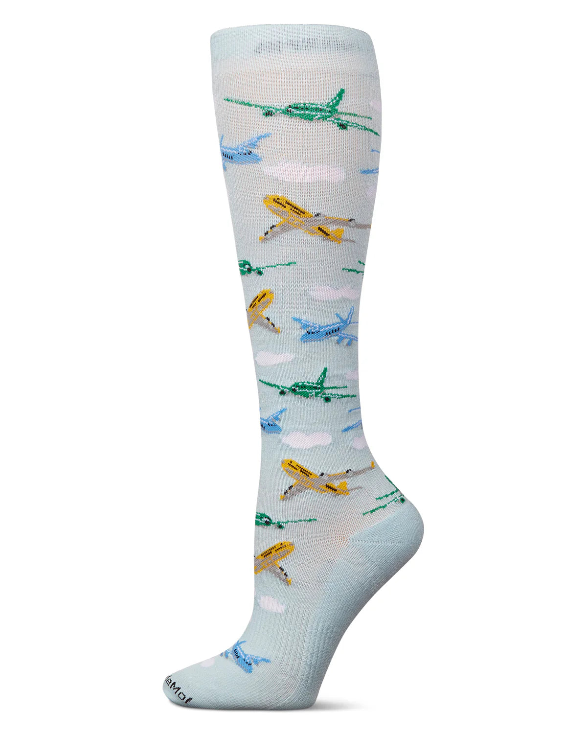 AIRPLANES 8-15 MMHG GRADUATED UNISEX BAMBOO COMPRESSION SOCKS