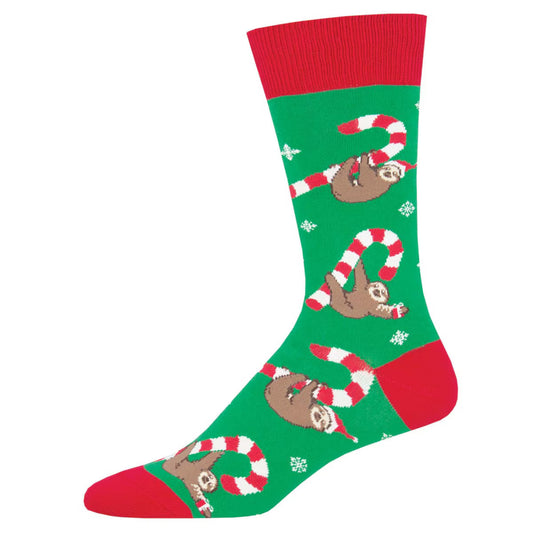 MERRY SLOTHMAS MEN'S COTTON CREW SOCKS