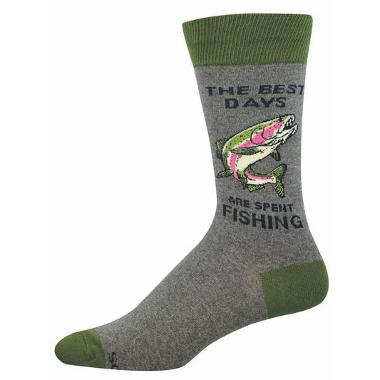 DAYS SPENT FISHING MEN'S COTTON CREW SOCKS
