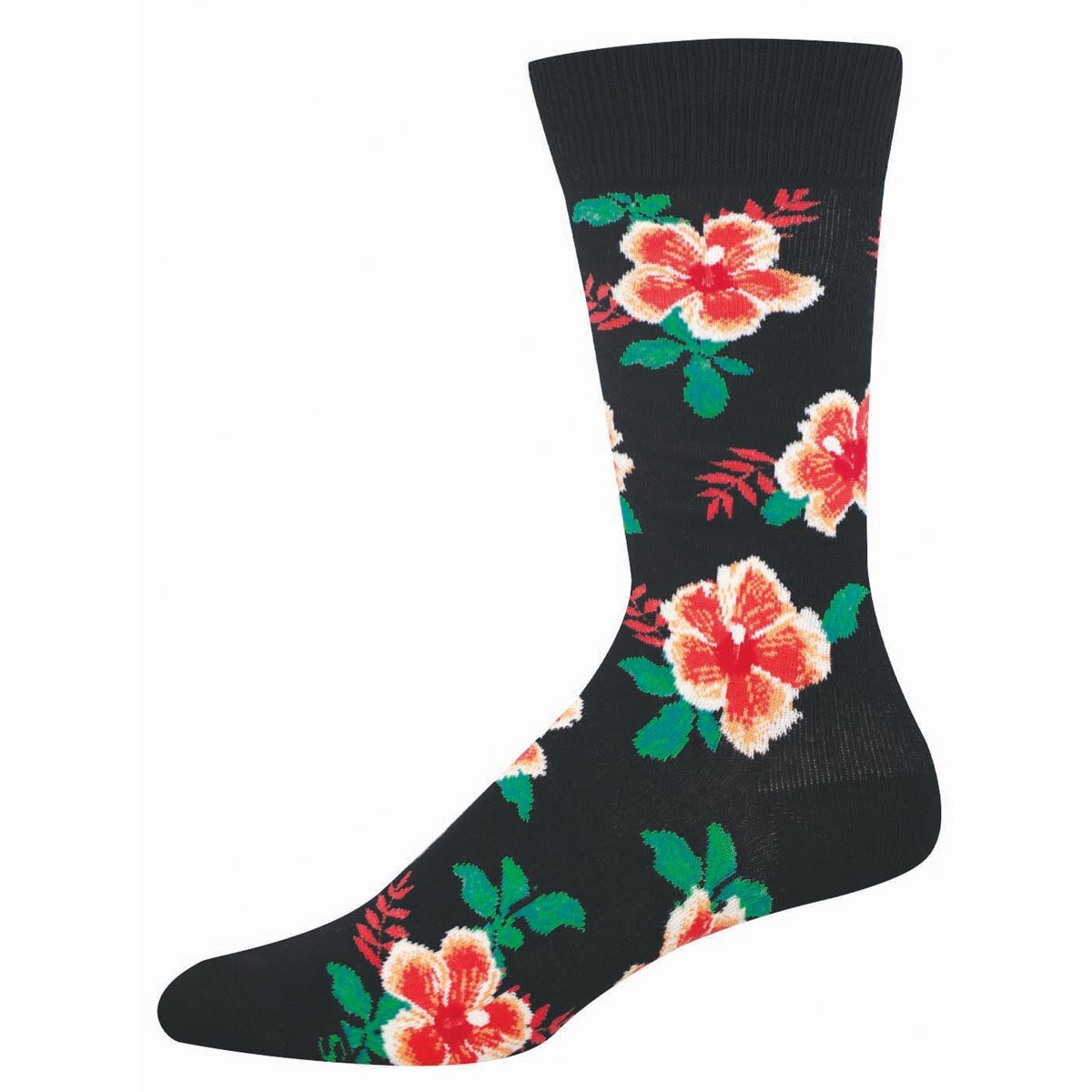 HIBISCUS BLOOM MEN'S COTTON CREW SOCKS