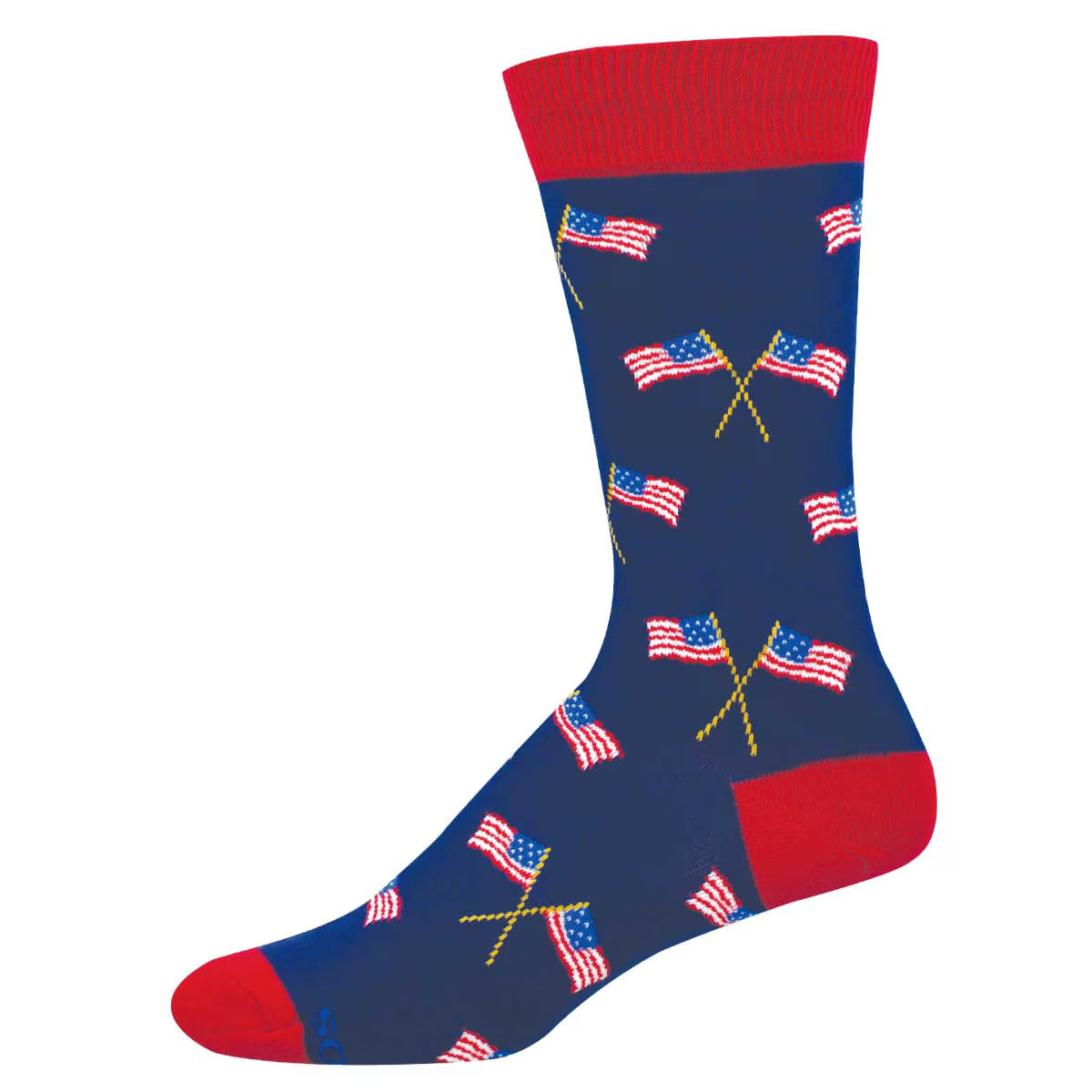 PATRIOTIC FLAGS MEN'S COTTON CREW SOCKS