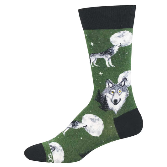 HOWL AT THE MOON MEN'S COTTON CREW SOCKS