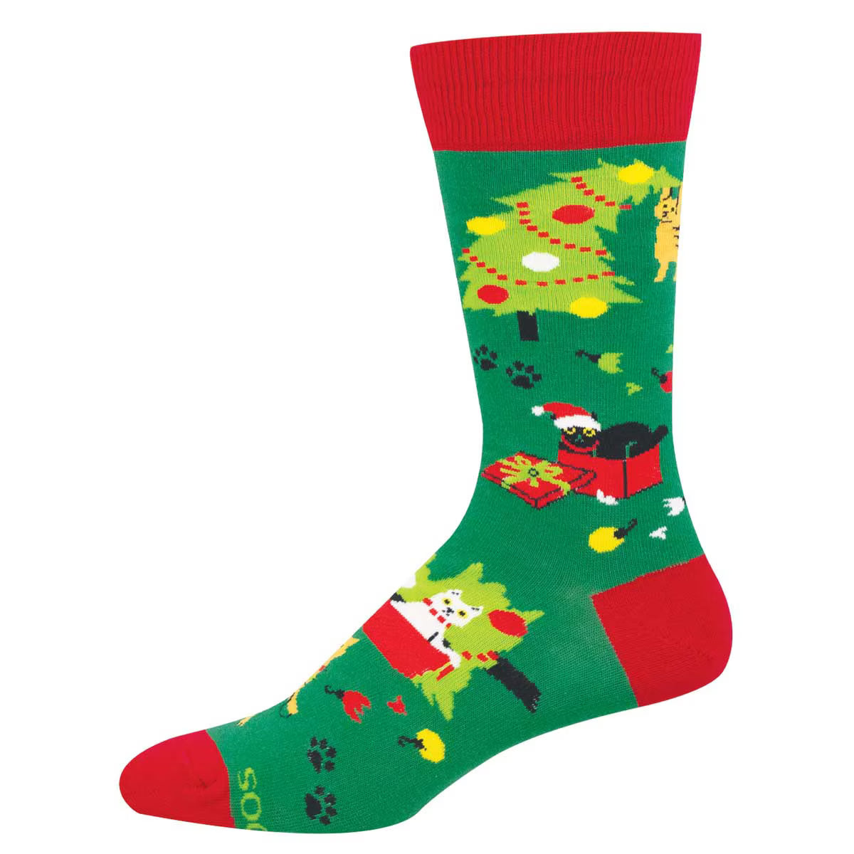 KITTY CHRISTMAS CHAOS MEN'S COTTON CREW SOCKS