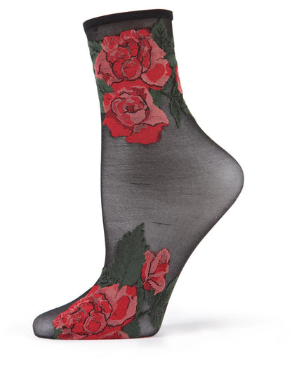 BEAUTY ROSE GARDEN SHEER SEE-THROUGH ANKLE SOCKS