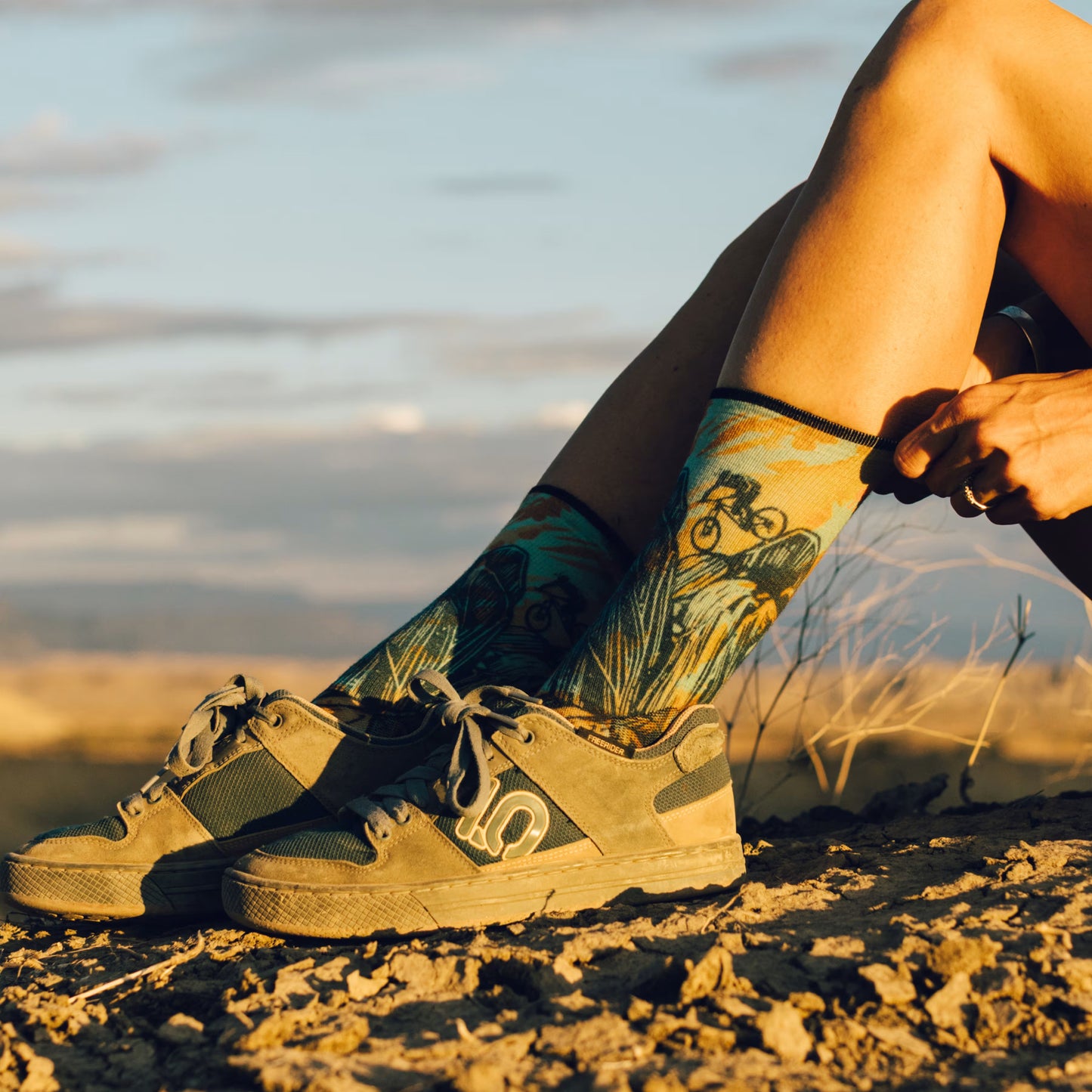 Bike Zero Cushion Rugged Ride Print Crew Socks