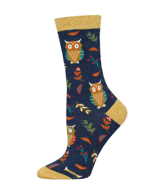 CUTE HOOT WOMEN'S CREW, BAMBOO