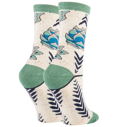 Succulent Dreams Women's Cotton Crew Socks