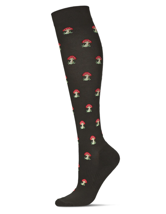 Women's Mushrooms Bamboo Blend 8-15 MMHG Graduated Compression Socks