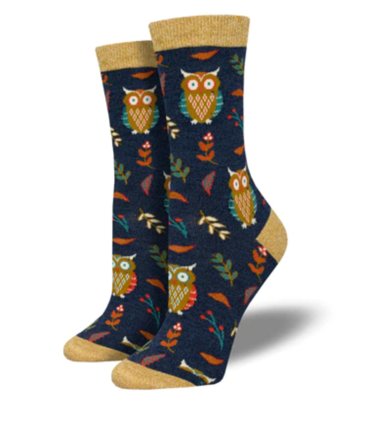 CUTE HOOT WOMEN'S CREW, BAMBOO