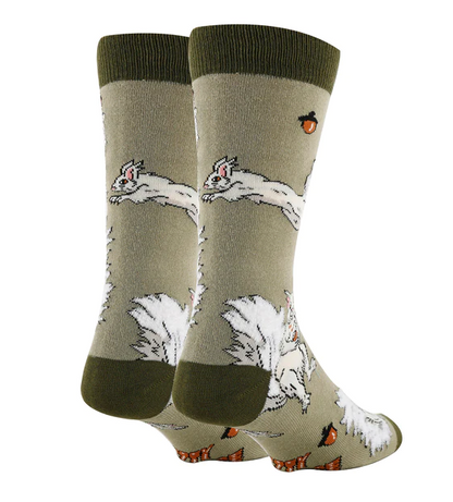 WHITE FOX SQUIRREL MEN'S CREW SOCKS