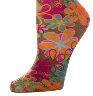 Bright Flower Power Womens 8-15 mmHg Compression Sock