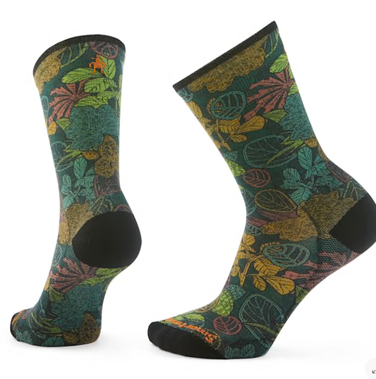 Bike Aloha Forest Print Crew Socks Zero Cushion