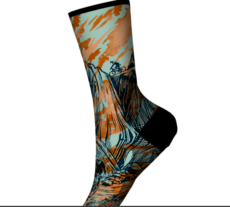 Bike Zero Cushion Rugged Ride Print Crew Socks