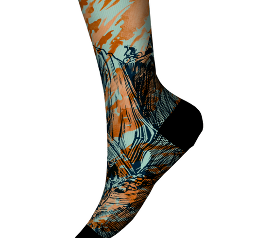 Bike Zero Cushion Rugged Ride Print Crew Socks