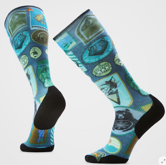 Ski Explorer Print Over The Calf Socks