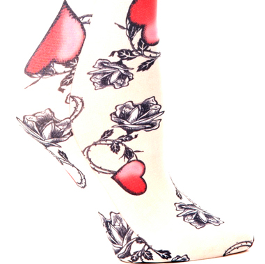 Biker Heart Womens 8-15 mmHg Compression Sock