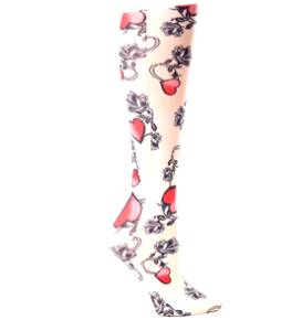 Biker Heart Womens 8-15 mmHg Compression Sock