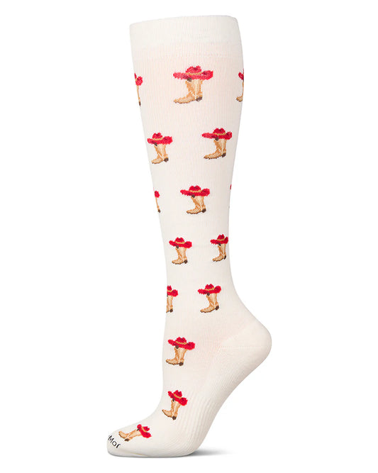Cowboy Boots 15-20 mmHg Compression Cotton-Blend Knee Socks