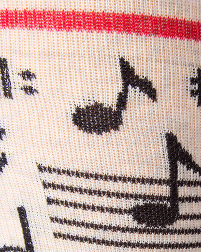 Musical Notes Cotton Blend Knee High Compression Socks