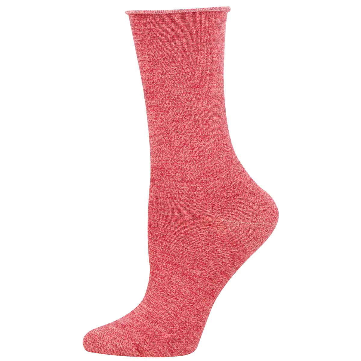 SOLID WOMEN'S BAMBOO ROLL TOP CREW SOCKS