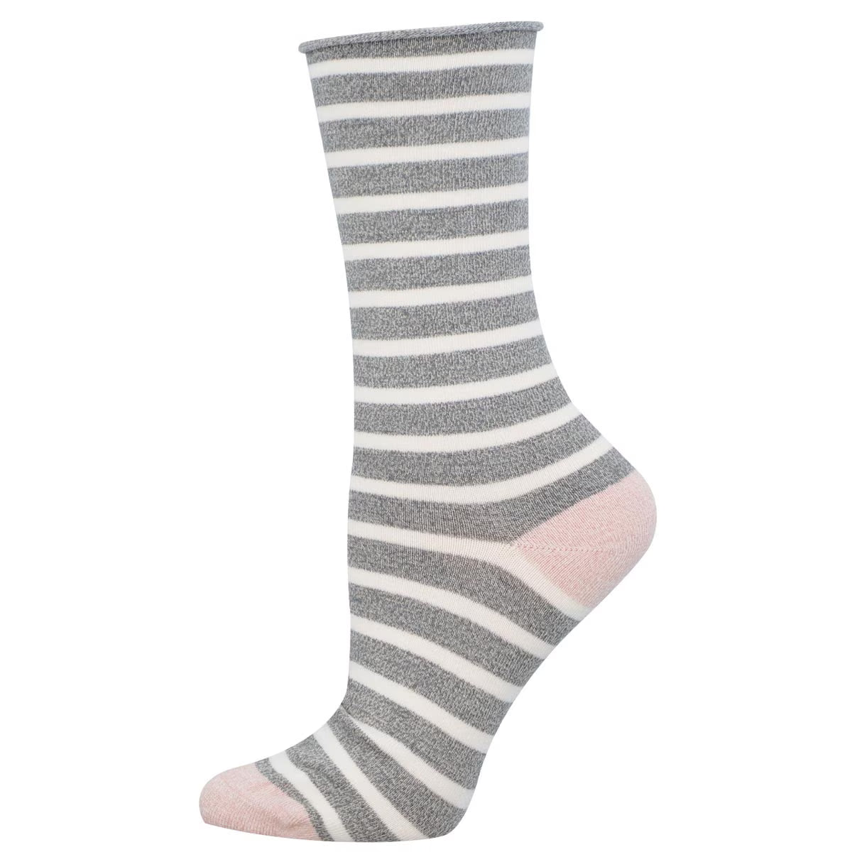 SAILOR STRIPE ROLL TOP WOMEN'S CREW SOCKS