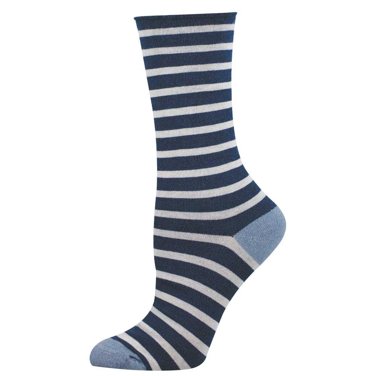 SAILOR STRIPE ROLL TOP WOMEN'S SOCKS