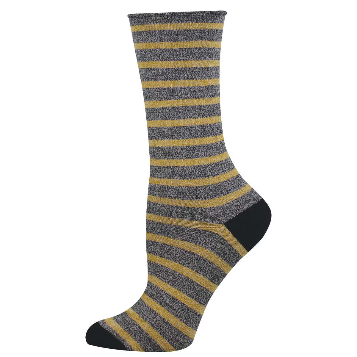 SAILOR STRIPE ROLL TOP WOMEN'S CREW SOCKS