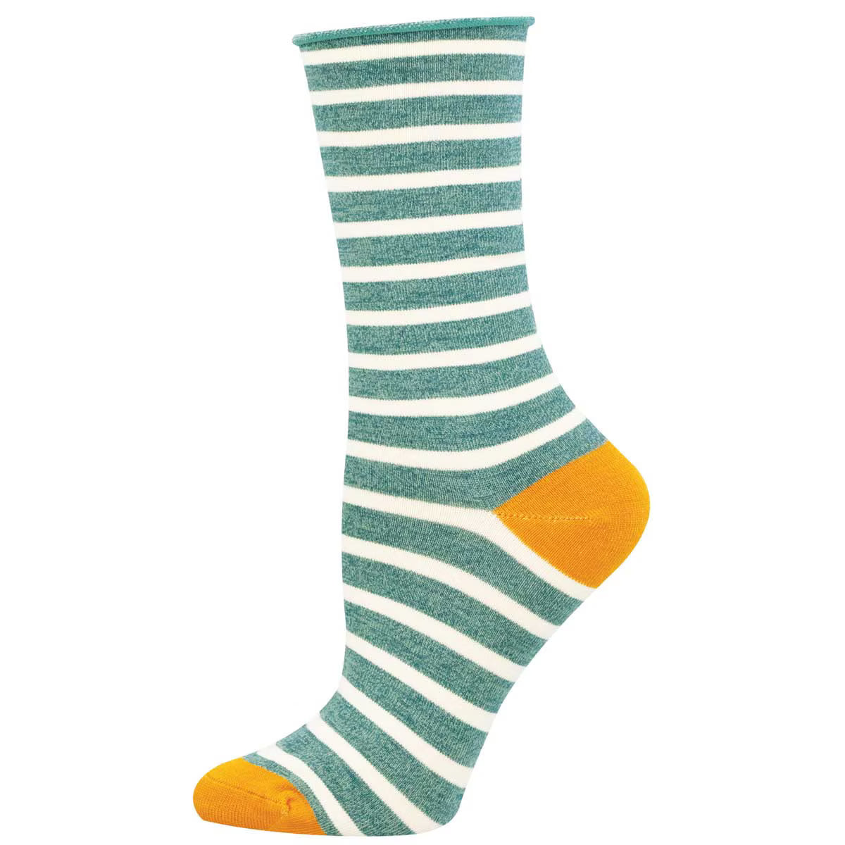 SAILOR STRIPE ROLL TOP WOMEN'S CREW SOCKS