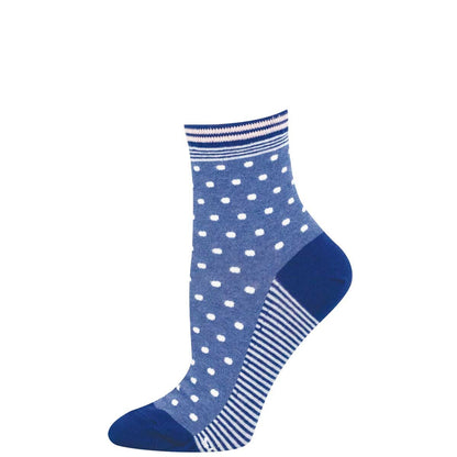 PIN DOT WOMEN'S COTTON MINI CREW SOCKS