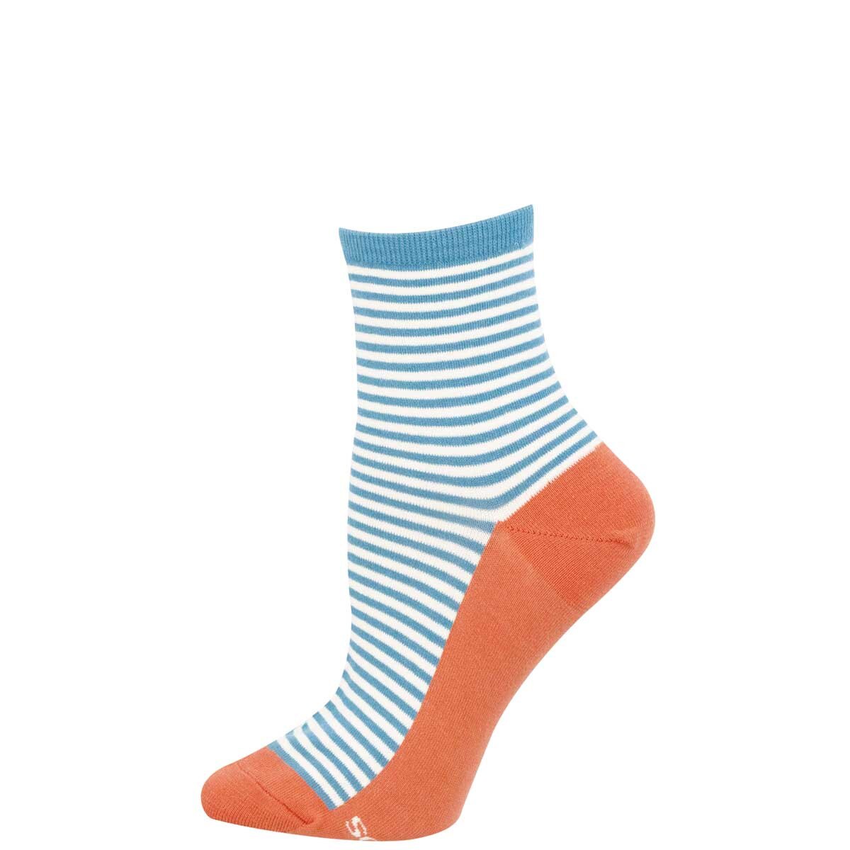 SAILOR W/ CONTRAST FOOTBED WOMEN'S COTTON MINI CREW SOCKS