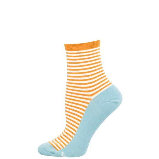 SAILOR W/ CONTRAST FOOTBED WOMEN'S COTTON MINI CREW SOCKS