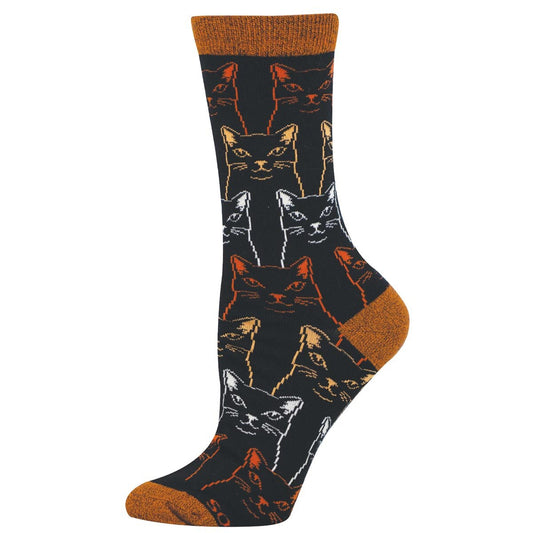 SKETCHY CATS WOMEN'S BAMBOO CREW SOCKS