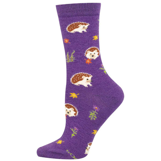HURRY ALONG HEDGEHOG WOMEN'S BAMBOO CREW SOCKS