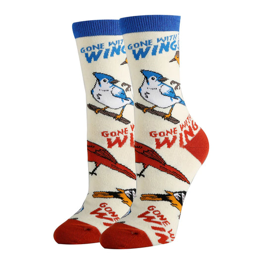 BIRDS THE WORD WOMEN'S COTTON CREW SOCKS