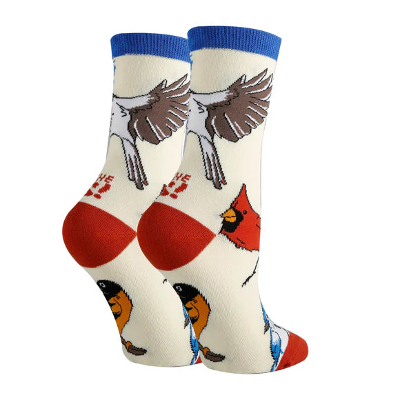 BIRDS THE WORD WOMEN'S COTTON CREW SOCKS
